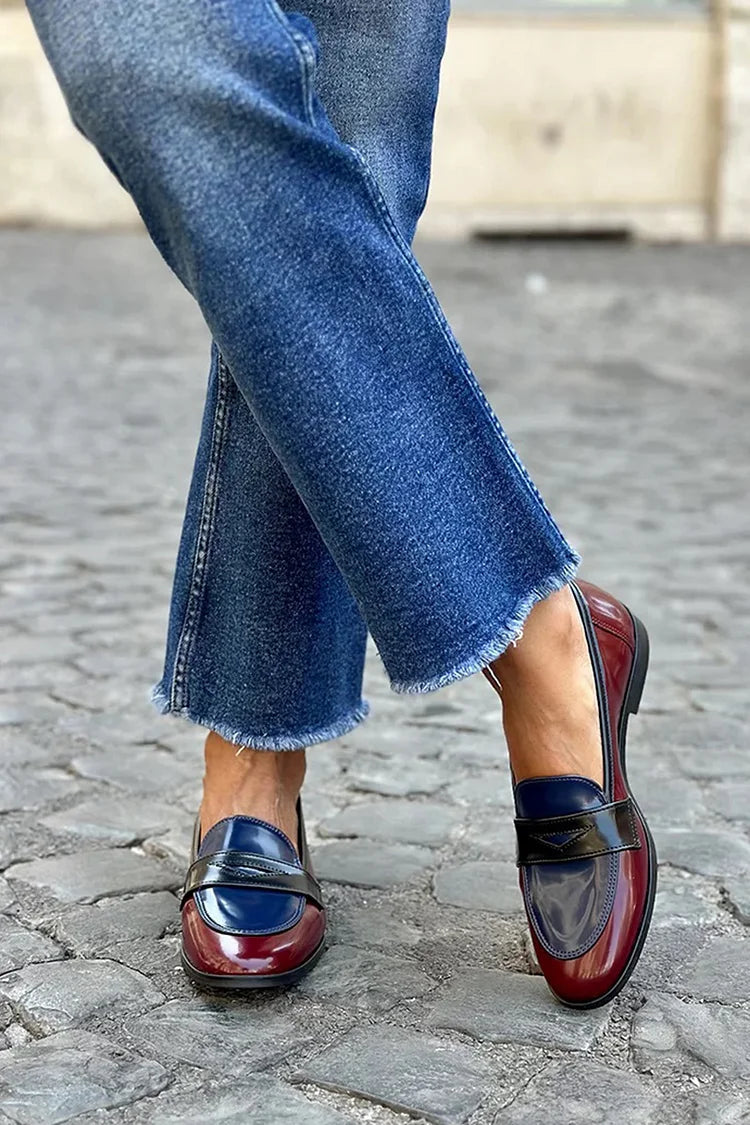 SHINY TRICOLOUR LOAFERS