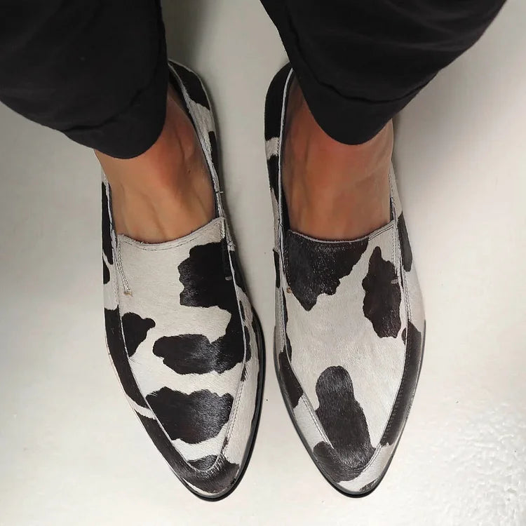 COW PRINT MOCCASINS