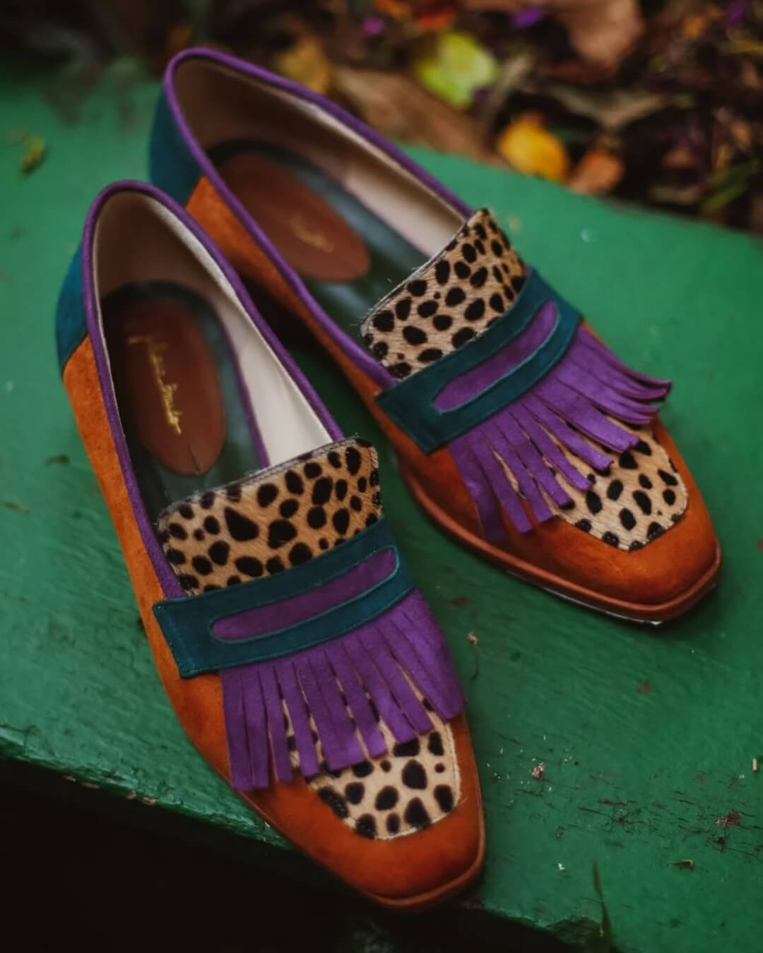 FRINGED LOAFER WITH ANIMAL PRINT